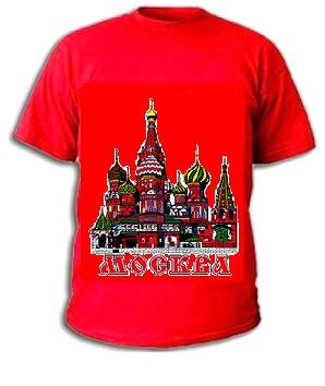 031-3 Camiseta rusa de hombre Moscu (color: rojo; talla: XL, XXL )
