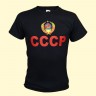 La camiseta "la URSS" los 100 % negros, el algodon