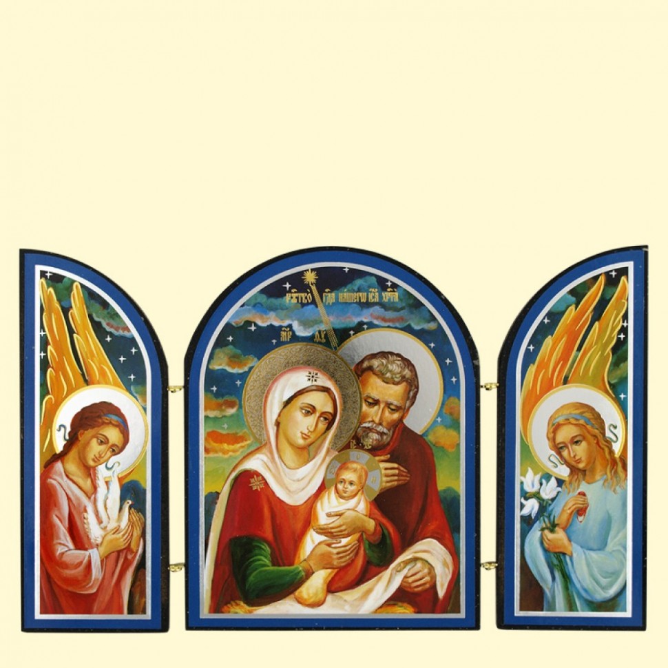 El icono-skladen "la Navidad de Dios Boga y la Festividad del Senor de nuestro Jesucristo" triple, 9