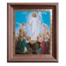 El icono "el Renacimiento de Jesucristo" el marco de madera, la estampacion doble, 13 x 15 cm