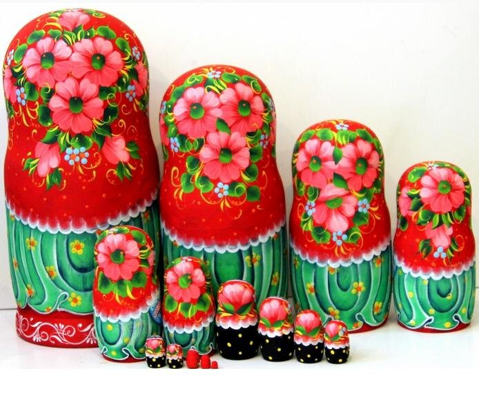 Matryoshka (bonecas russas) de 15 peças "Jojloma Melodies" 30 cm (altura)